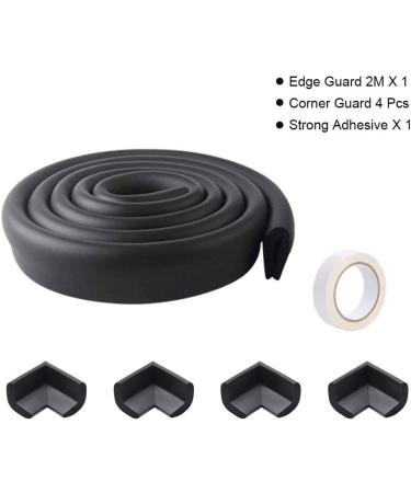 Vicloon Edge Protectors 2 M Foam Safety Strip and 4 Corner Cushion Protector Set Edge Corner Guards for Baby - Black - Buy Online on GoSupps.com