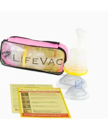 LifeVac Pink Travel Kit - Choking Rescue Device, Portable Suction Rescue Device First Aid Kit for Kids and Adults, Portable Airway Suction Device for Children and Adults