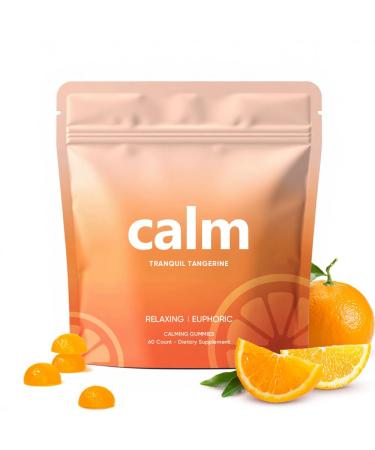 Feel Calming Gummies Tranquil Tangerine Calm & Stress Relief with L-Theanine Lemon Balm & Chamomile Natural Botanical Blend for Daily Relaxation Support 60 Gummies