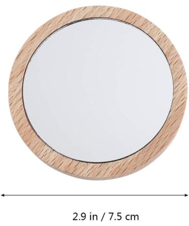 Lurrose 2PCS Elm Mini Compact Makeup Mirrors - Round Cosmetic Mirror for Home & Travel (Wooden) - Buy Online on GoSupps.com
