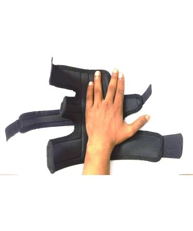WITSOUL Boxer Finger Splint for Pinky & Ring - Adjustable Hand Brace for Metacarpals & Knuckles - Black Large - Left or Right Hand Support - Buy Online on GoSupps.com