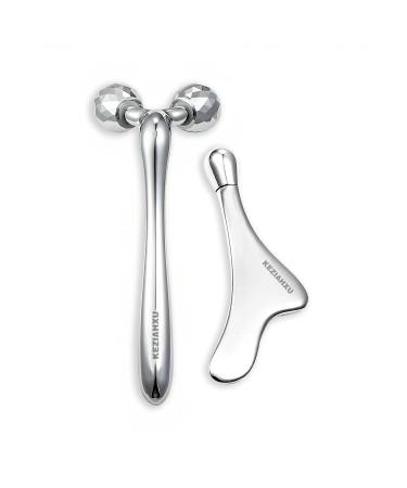 4-in-1 Face Roller & Gua Sha Tools - Eye Roller for Puffy Eyes Massage Tool for Neck & Body - Beauty Skin Care Gift for Women - Buy Online on GoSupps.com