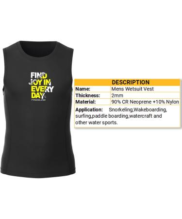 Men's 2mm Premium Neoprene Wetsuit Vest - Sleeveless Surfing, Canoeing, Scuba Diving - Black, Size Large - Buy Online on GoSupps.com