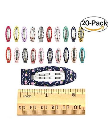 20Pcs 2 Inch No Slip Snap Hair Clips Ribbon Wrapped Barrettes for Girls, Toddlers, Kids, Women - Hair Accessories - Buy Online on GoSupps.com