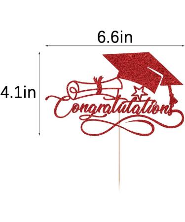 Congratulations Cake Topper Congrats Cake Topper-2024 Graduation Cake Topper Congrats Grad Party Cake Decorations for Senior High School College Grad/University Graduation Party Decoration Supplies Congratulations(red) - Buy Online on GoSupps.com