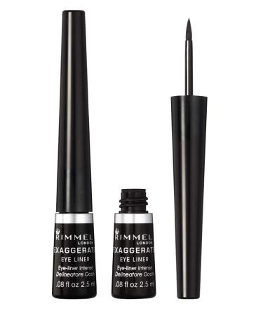 Rimmel Exaggerate Felt Tip Eye Liner, Black, 0.08 Fl Oz 1 Count (Pack of 1) Black