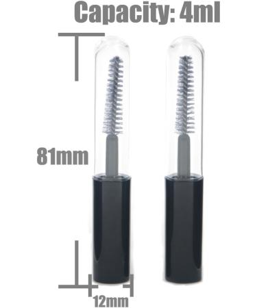 AngelaKerry 100pcs 4ml Empty Mascara Tube Eyelash Cream Reusable Bottle Vials Makeup Tool Black Cap - Buy Online on GoSupps.com