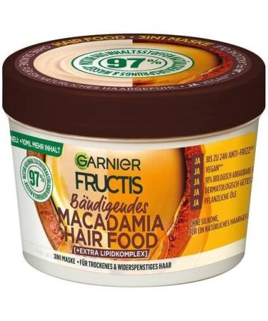  Garnier Garnier Fructis Macadamia Hair Food 3-in-1 Mask for dry and unruly hair with added lipid complex vegan formula 400 ml - Buy Online on GoSupps.com