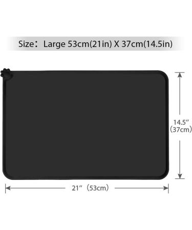 Taglory Dog Bowl Mat - Non Slip Silicone Pet Food Mat for Large Dogs and Cats - Black - 21 x 14.5 - Buy Online on GoSupps.com