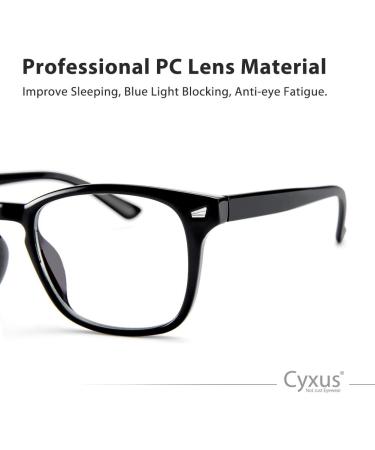Cyxus Bifocal Reading Glasses for Men & Women - Blue Light Blocking Square Eyewear Classic Black 1.0x Magnification - Buy Online on GoSupps.com