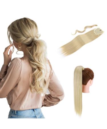 S -noilite clip in extensions hair part braid ponytail smooth hair extension real naturally art hair like real hair wrap on ponytail various colors 58cm - ashblonde mix bleach blonde - Buy Online on GoSupps.com