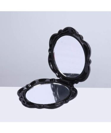 Lurrose Vintage Folding Plastic Rose Compact Mirror | Double Sided Travel Makeup Mirror - Buy Online on GoSupps.com