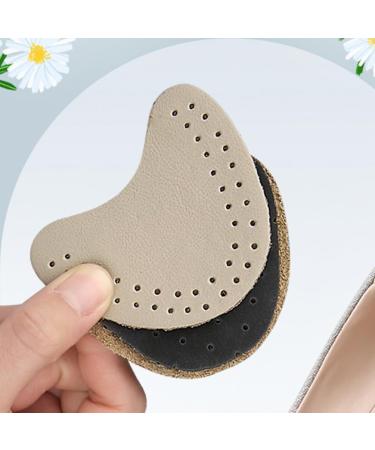 Healvian Forefoot Cushions - 8 Pairs High Heel Pads Anti-Slip Cow Leather & Latex Insoles for Women & Girls - Beige Metatarsal Support - Buy Online on GoSupps.com