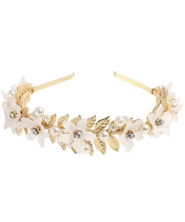 TQUXNGA Delicate Leaf Shape Hair Hoop Baroques Style Girl Woman Taking Photo Headbands Wedding Party Pearl Leaf Shape Headbands