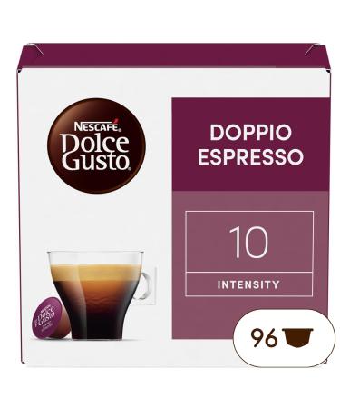 NESCAFE DOLCE GUSTO Nescaf Dolce Gusto Double Espresso - Coffee - 96 Capsules (Pack of 6 boxes).