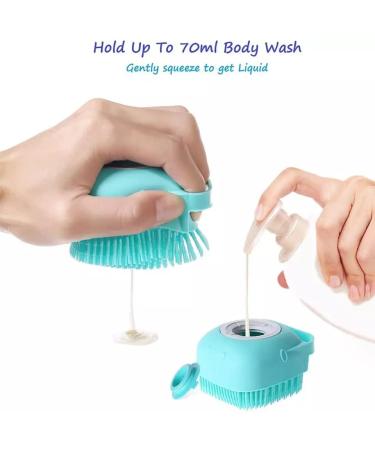 Dog Bath Brush Soft Silicone Dog Shampoo Brush | Pet Shampoo Massage Dispenser Grooming Shower Brush Bath Shampoo Massage Dispenser Shower Brush for Short Long-Haired Dogs and Cats (Blue) - Buy Online on GoSupps.com