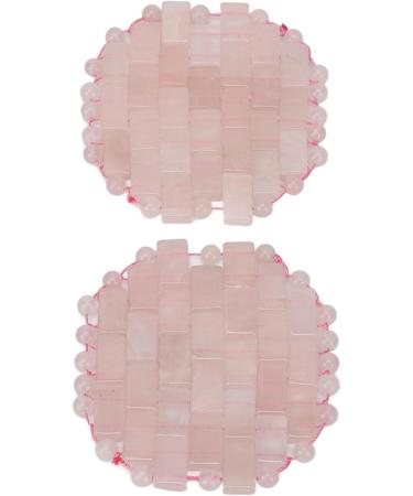 Jauarta 2 Pack Rose Quartz Eye Pads - Migraine Relief Reduces Puffiness & Wrinkles - Cooling Eye Covers for Soothing Relaxation - Buy Online on GoSupps.com