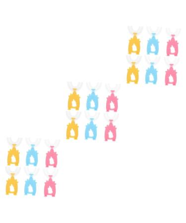 Minkissy 18 STK U-shaped toothbrush for children toothbrush for children toothbrush girl toothbrush manual U-shaped toothbrush cleaning brush children's toothbrush in U-shape handy