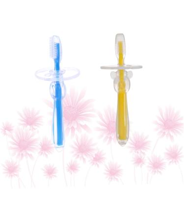 Minkissy 2-Pack Bristle Toothbrush Toys for Newborns & Toddlers | Gentle Mouth Cleaner & Training Brushes for Children - Buy Online on GoSupps.com
