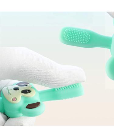 Zumaha 360 Cartoon Silicone Toddler Toothbrush - Portable & Eco-Friendly for Ages 1-3 - Clean Green & Pink - Buy Online on GoSupps.com