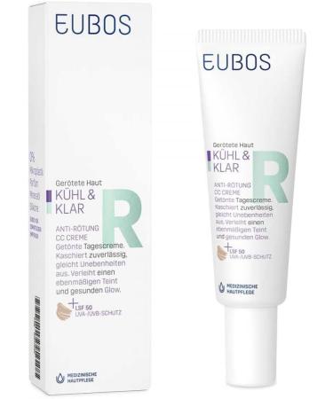 EUBOS COOL & CLEAR Anti-Redness CC Cream SPF 50 - 30ml | Soothing UV Protection for Sensitive Skin - Buy Online on GoSupps.com