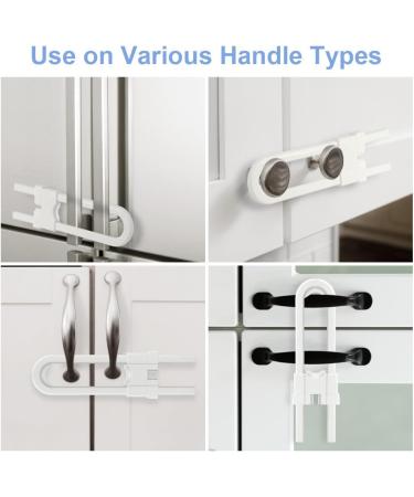 Vicloon Sliding Cabinet Locks - Childproof Cupboard Latch 6-Pack | U-Shaped Safety Locks for Drawers | Adjustable & Easy Install - Buy Online on GoSupps.com
