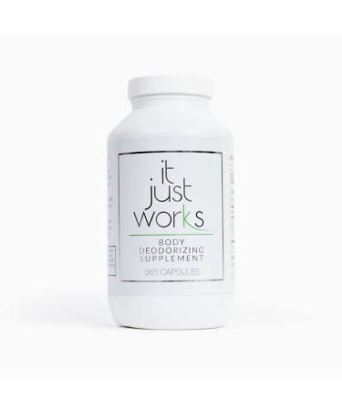 It Just Works All Natural Full Body Deodorizing Supplement for Underarms and Private Parts | Vegan & Organic Deodorant That Works from The Inside Out (365 Count) 365 Count (Pack of 1)