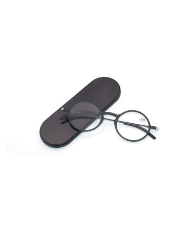 Pangocho optic optics glasses 2.0 round thin reading glasses anti-fatigue of the eyes women stylish blue light blocking reading over the eyes of glasses frameless and lightweight construction 1.5 black