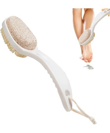 Fellflying Foot Brush and Pumice Stone | 2 in 1 Multifunctional Foot Scrubber Foot Care Tools Comfortable Anti-Slip Bathroom Accessories Gentle Callus Remover for Feet Pumice Stone for Feet White - Buy Online on GoSupps.com