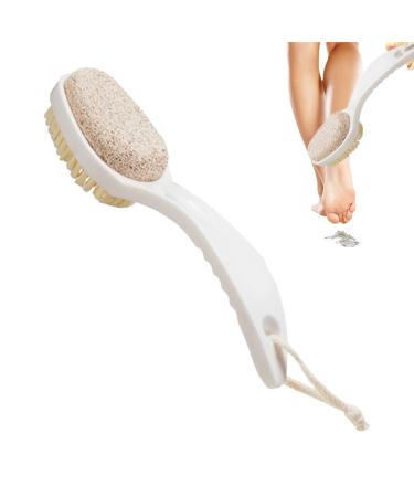 Dovxk 2 in 1 Pumice Stone for Feet 2 in 1 Multifunctional Foot Care Tools | Comfortable Foot Scrubber Anti-Slip Gentle Bathroom Accessories for Men and Women White