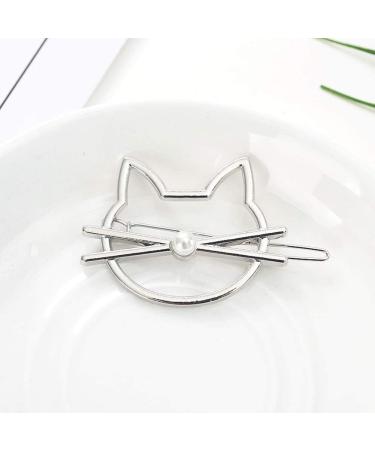 Lurrose 4pcs Cute Cat Hair Clips Metal Pearl Hollow Hair Pins Bobby Pins Hair Barrettes Hair Styling Pins for Women Girls Ladies - Buy Online on GoSupps.com