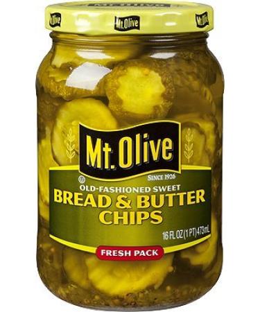 Mt. Olive Old Fashioned Sweet Bread & Butter Chips 16 Oz (Pack of 3)