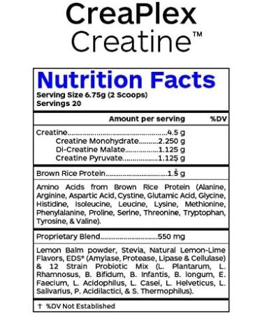 CreaPLex Vegan Creatine Monohydrate & Brown Rice Protein | Non-GMO Gluten-Free NSF GMP Certified - 135g - Buy Online on GoSupps.com