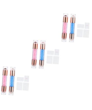 minkissy 6 Pcs Nail Stamp Nail Scrapers Silicone Stamper Nail Print Stamper Stamping Nail Tool Nail Seal Stamper Manicure Tools Nail Tools Manicure Stamper Die With Diamond Silica Gel 11.5X2X2CMx3pcs Blue Pinkx3pcs