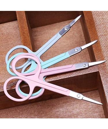 Kitchen Scissors Professional Scissor Manicure for Nails Eyebrow Nose Eyelash Cuticle Scissors Curved Pedicure Makeup Tool (Blue) - Buy Online on GoSupps.com