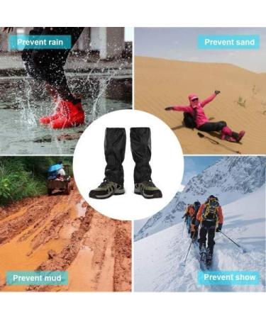 Volumoon Waterproof Gaiters - Outdoor Oxford Leg Protection Against Snow Rain & Insects for Hiking Skiing & Climbing (Black) - 1 Pair - Buy Online on GoSupps.com
