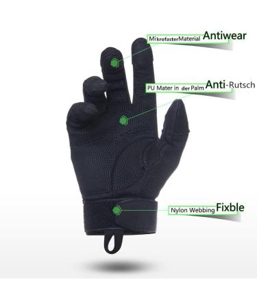 Leefrei Fingerless Gloves for Bicycling Motorcycling Airsoft Paintball & Hunting - Black M - International Shipping Available - Buy Online on GoSupps.com