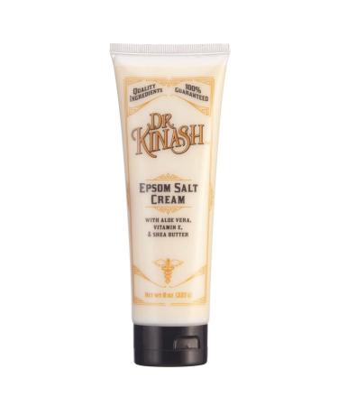Dr. Kinash Soothing Epsom Salt Cream with Aloe Vera Vitamin E and shea Butter to moisturize Rough Dry Skin 8 Ounces