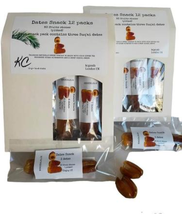 Dates Snack Box 12pcs no Fruits Stones ( pitted) Three Dates per Snack Pack - Buy Online on GoSupps.com