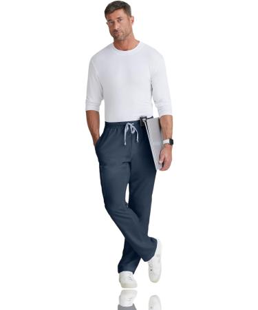 BARCO Grey's Anatomy Men's Evan Scrub Pant - Large Steel | Elastic Waist | Zip Fly | Straight Leg - Buy Online on GoSupps.com