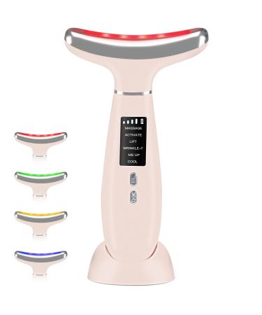red light therapy for face Facial Massager skin Care Tool for Anti-Aging at home Lifting and Tightening Sagging Skin (Light pink)