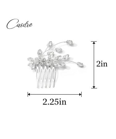 Casdre Crystal Bride Wedding Hair Comb - Bridal Side Comb Hair Piece for Women and Girls (Silver) - Buy Online on GoSupps.com