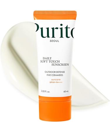 PURITO Daily Soft Touch Sunscreen 60ml 2.02 fl. oz. SPF 50+ broad-spectrum, calm, soothing, Vegan, cruelty-free  - Buy Online on GoSupps.com
