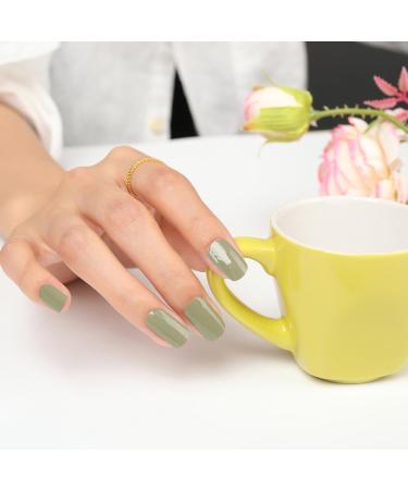  NOOVES NOOVES 20 Sheets Olive Green Nail Gel Sheets - Premium Semi-Cured Nail Polish Gel Nail Stickers 1 Nail File and 1 Orange Stick Vegan - Buy Online on GoSupps.com