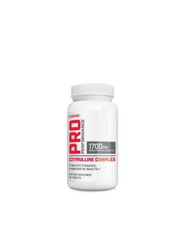 GNC Pro Performance Citrulline Complex 1700mg 60 Tablets Fuels Nitric Oxide Production for Healthy Blood Flow