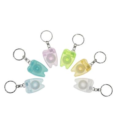 Youya dental 10 pieces of portable cleaning mint tooth floss toothed shape of the key trailer flat design dental floss roll cleaning oral care toothed hygiene 15 m length - random color