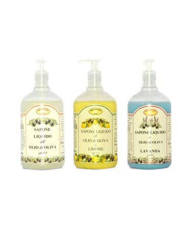 FRATELLI RISSO Liquid Soaps Lemon/Olive/Lavender Foaming Body Soap 3 Pieces 500ml