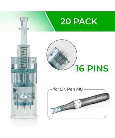 Dr. Pen Ultima M8 Replacement Cartridges - 20 Pack - 16 Pins Bayonet Slot - Disposable Parts - Buy Online on GoSupps.com