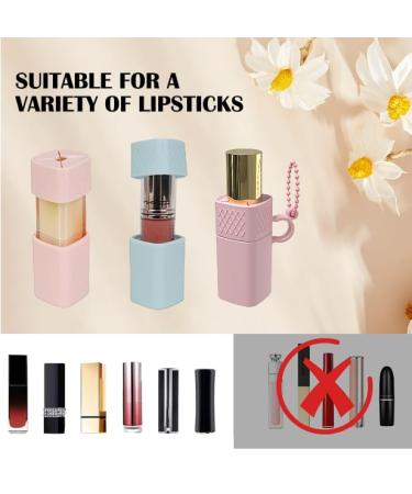 Buy 2 pcs Silicone Lip Balm Holder Keychain - Portable Lipstick Cases & Chapstick Sleeves (Pink & Blue) for Travel - Buy Online on GoSupps.com