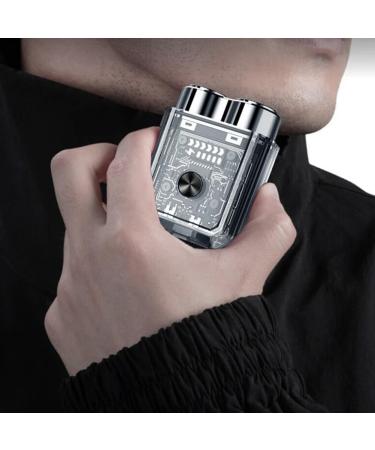 Buy Mini Transparent Dual Head Electric Shaver for Men - Low Noise Travel Razor - Buy Online on GoSupps.com